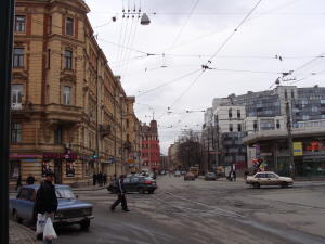 Петроградская. Остатки трамвайных путей около станции метро Чкаловская.